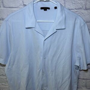 Vince Pique Cabana Short-Sleeve Button Down Shirt Men’s Size XL Glacier Blue